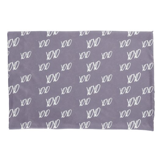Xoxo handschrift op grijs kussensloop (Voorkant)