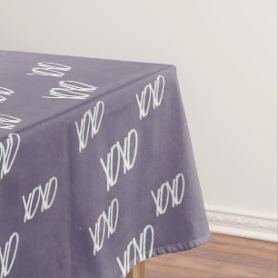 Xoxo handschrift op grijs tafelkleed