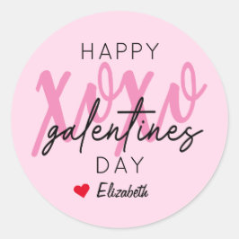 XOXO Happy Galentine's Day Ronde Sticker
