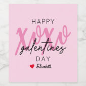 XOXO Happy Galentine's Day Wijn Etiket (Enkel label)