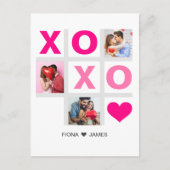 XOXO Happy Valentijnsdag Roze Hart Custom Foto Briefkaart (Voorkant)