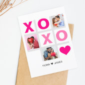 XOXO Happy Valentijnsdag Roze Hart Custom Foto Briefkaart