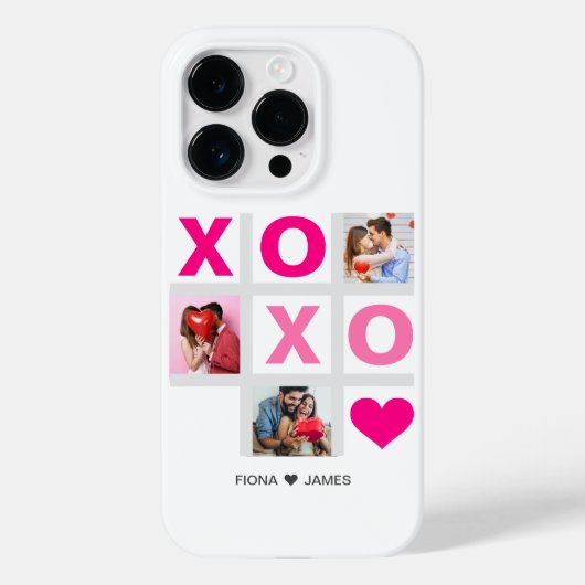 XOXO Happy Valentijnsdag Roze Hart Custom Foto Case-Mate iPhone Case (Achterkant)