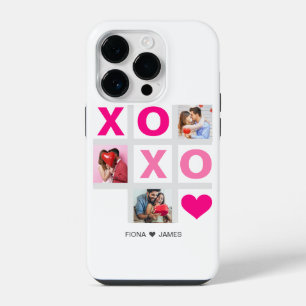 XOXO Happy Valentijnsdag Roze Hart Custom Foto iPhone 14 Plus Hoesje