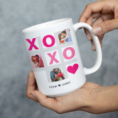XOXO Happy Valentijnsdag Roze Hart Custom Foto Koffiemok