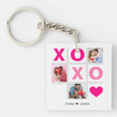 XOXO Happy Valentijnsdag Roze Hart Custom Foto Sleutelhanger (voorkant)