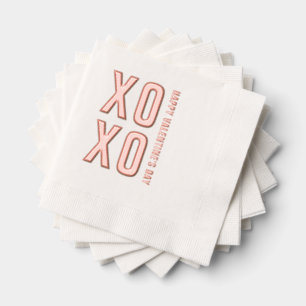 XOXO Happy Valentine's Day Roos Gold Foil servette Folie Servetten