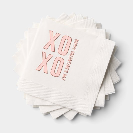XOXO Happy Valentine's Day Roos Gold Foil servette Folie Servetten (Insitu (Gestapeld))