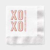 XOXO Happy Valentine's Day Roos Gold Foil servette Folie Servetten (Voorkant)