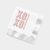 XOXO Happy Valentine's Day Roos Gold Foil servette Folie Servetten (Links)