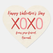 XOXO Hart Kinder Klaslokaal Valentijnsdag Party Hart Sticker (Voorkant)