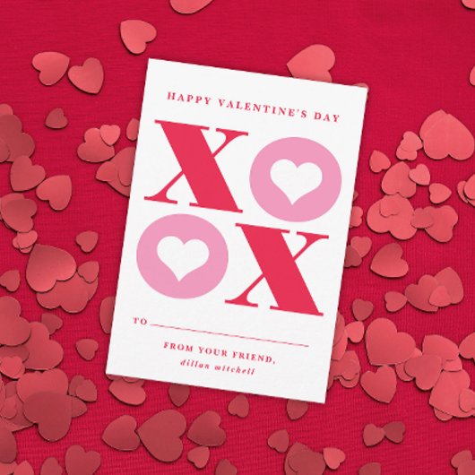 xoxo hart klas valentine's day kaart