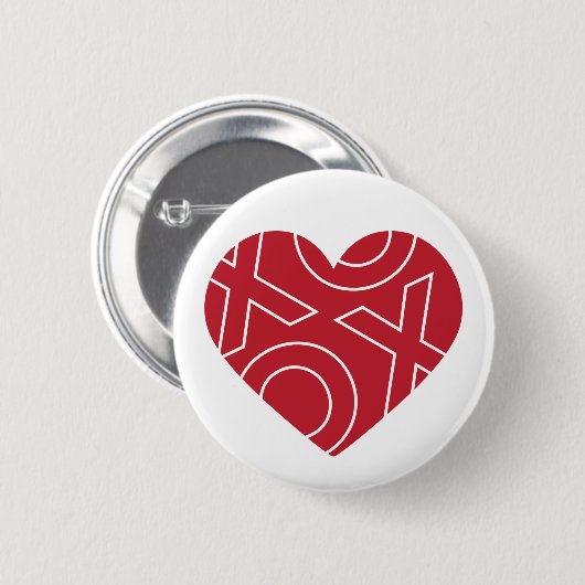 XOXO Hart Knop Ronde Button 5,7 Cm (Voorkant /achterkant)