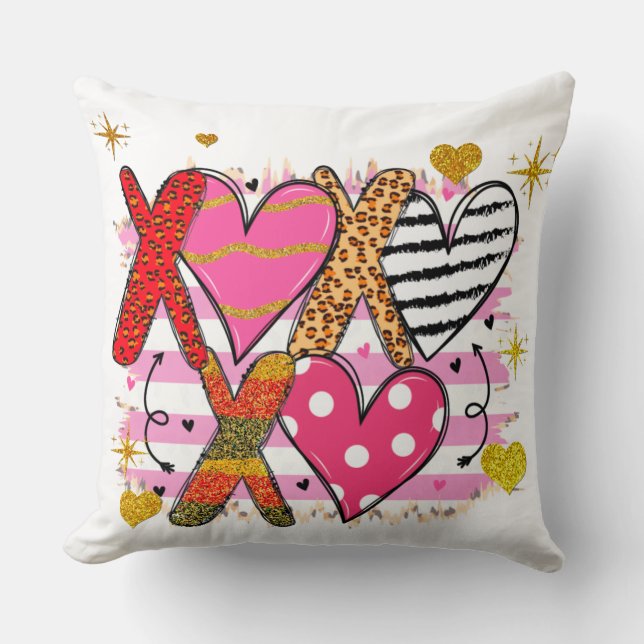  XOXO Hart Lief & Speels Kussen (Voorkant)