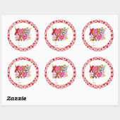 XOXO Hart Lief & Speels Ronde Sticker (Vel)
