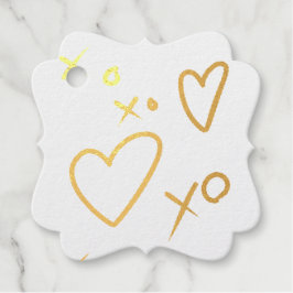 Xoxo hart metalen print bedankjes labels
