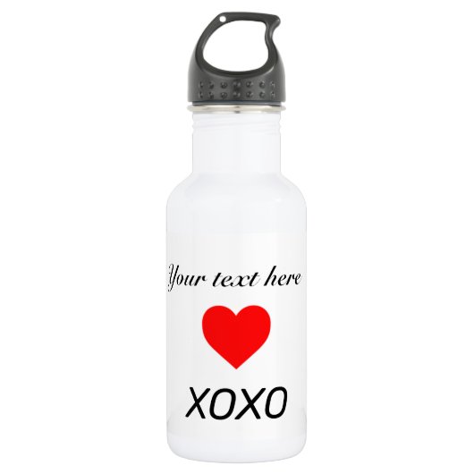 XOXO-HART personaliseren Waterfles (Voorkant)