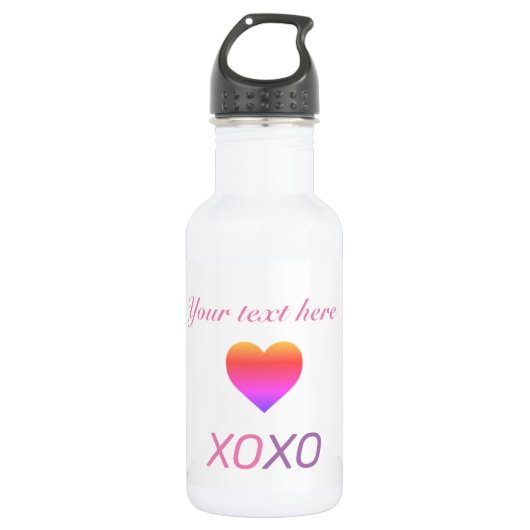 XOXO-HART personaliseren Waterfles (Voorkant)
