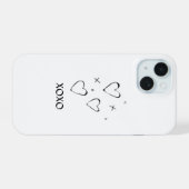 XOXO hart telefoonhoesje iPhone 15 Case (Achterkant horizontaal)