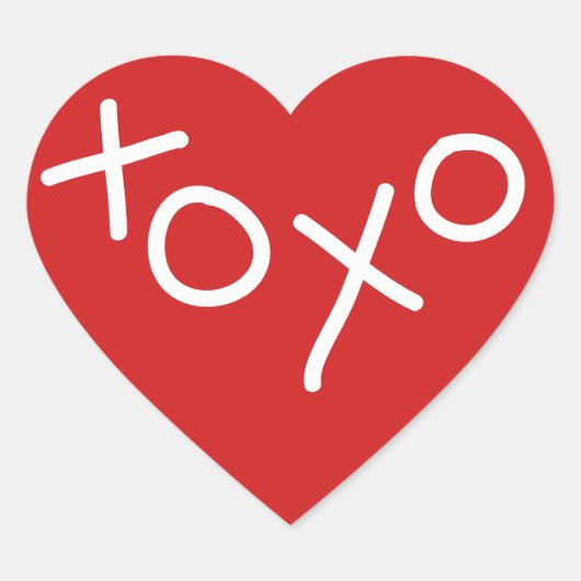 XOXO Hart Valentijnsdag Favoriet Sticker (Voorkant)