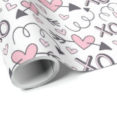 XOXO, harten en pijlen Patroon Valentijnsdag Cadeaupapier (Rol Hoek)