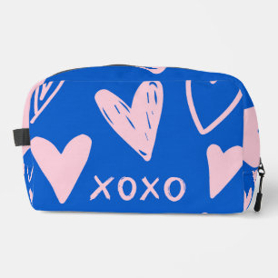 XOXO Harten Make-uptas – Cute Blauwe & Roze Pouch Toilettasje