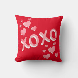 XOXO harten op rood Kussen