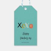 "XOXO" Harten Valentijnsdag Mint Groen Cadeaulabel (Voorkant)
