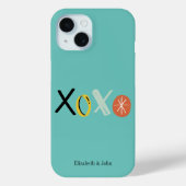 "XOXO" Harten Valentijnsdag Mint Groen Case-Mate iPhone Case (Achterkant)