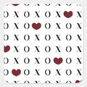XOXO-harten Vierkante Sticker (Voorkant)