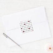 XOXO-harten Vierkante Sticker (Envelop)
