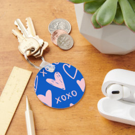 XOXO Hartjes Sleutelhanger – Mooie Blauwe & Roze S