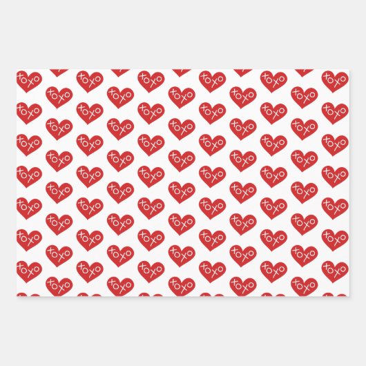 XOXO Hartjes Valentijnsdag Cadeaus Inpakpapier Vel (Voorkant)