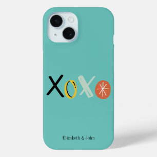 "XOXO" Hartjes Valentijnsdag Mintgroen iPhone 15 Case