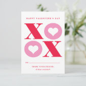 xoxo hartklaslokaal Valentijnsdag kaart (Staand voorkant)