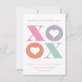 xoxo hartklaslokaal Valentijnsdag kaart (Voorkant)