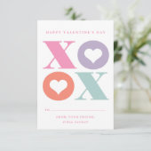 xoxo hartklaslokaal Valentijnsdag kaart (Staand voorkant)