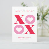 xoxo hartklaslokaal Valentijnsdag kaart (Staand voorkant)