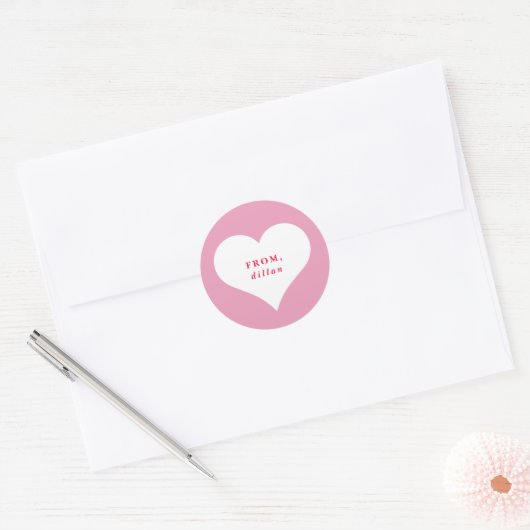 xoxo hartklaslokaal Valentijnsdag kaart Ronde Sticker (Envelop)