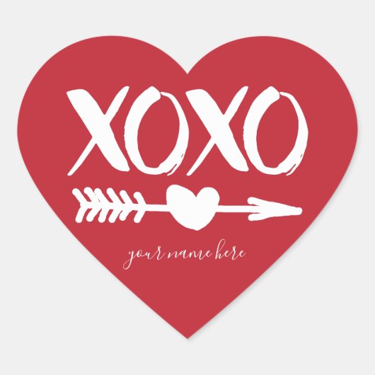 XOXO Heart Arrow Aangepaste stickers (Voorkant)