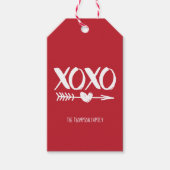 XOXO Heart Arrow Valentijnsdag Gift Labels Cadeaulabel (Voorkant)