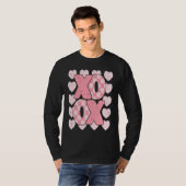 XOXO Heart Groovy Valentine's Day Couples Kids Gir T-shirt (Voorkant volledig)