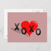 XOXO Heart Hugs en Kisses Briefkaart (Voorkant / Achterkant)