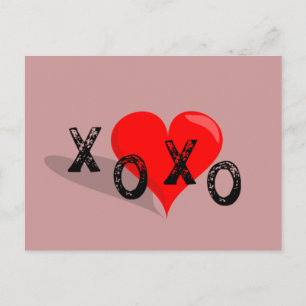 XOXO Heart Hugs en Kisses Briefkaart