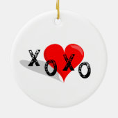 XOXO Heart Hugs en Kisses Keramisch Ornament (Achterkant)