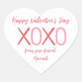 XOXO Heart Kinder Classroom Valentijnsdag Hart Sticker (Voorkant)
