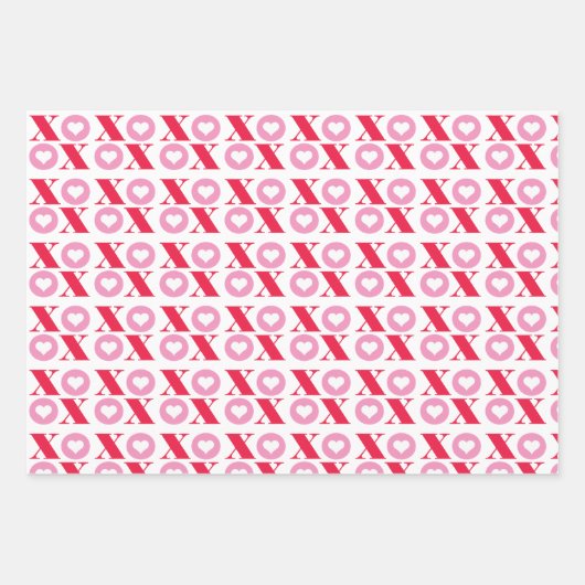 XOXO Heart Patroon Inpakpapier Vel (Voorkant)