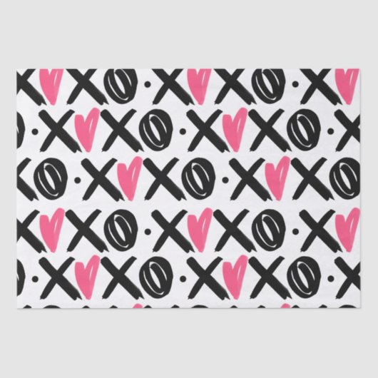 XOXO Heart Pattern Valentijnsdag Tissuepapier (Voorkant)