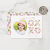 XOXO Heart Photo Classroom Valentijn Kaart Notitiekaartje (Voorkant / Achterkant in situ)