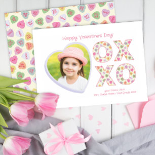 XOXO Heart Photo Classroom Valentijn Kaart Notitiekaartje